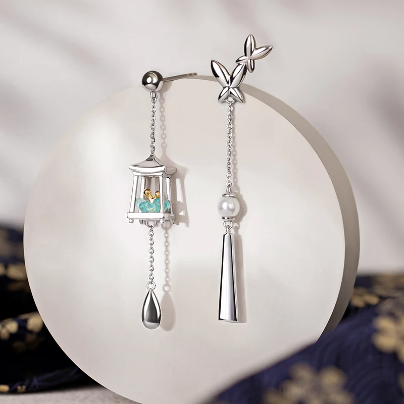 Beading Needle Fine - Тея женские серьги-гвоздики с зелеными кристаллами,