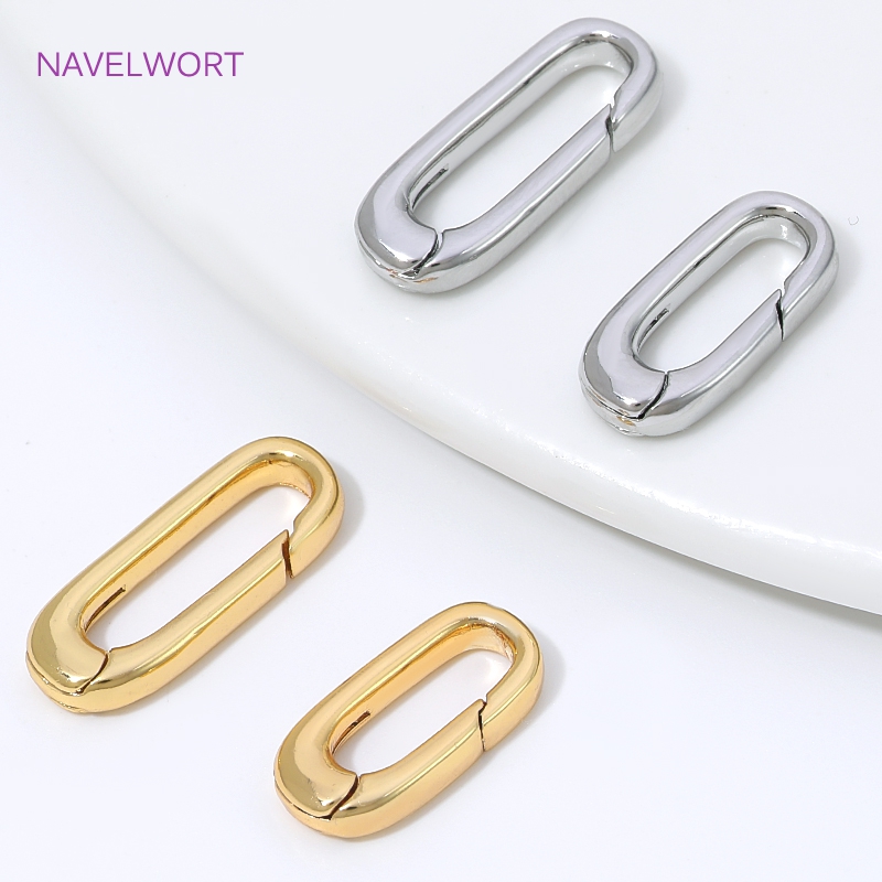 Jewelry Making Designs - Застежки-карабины​,1/2/4 шт. позолоченные 18-каратным золотом овальные